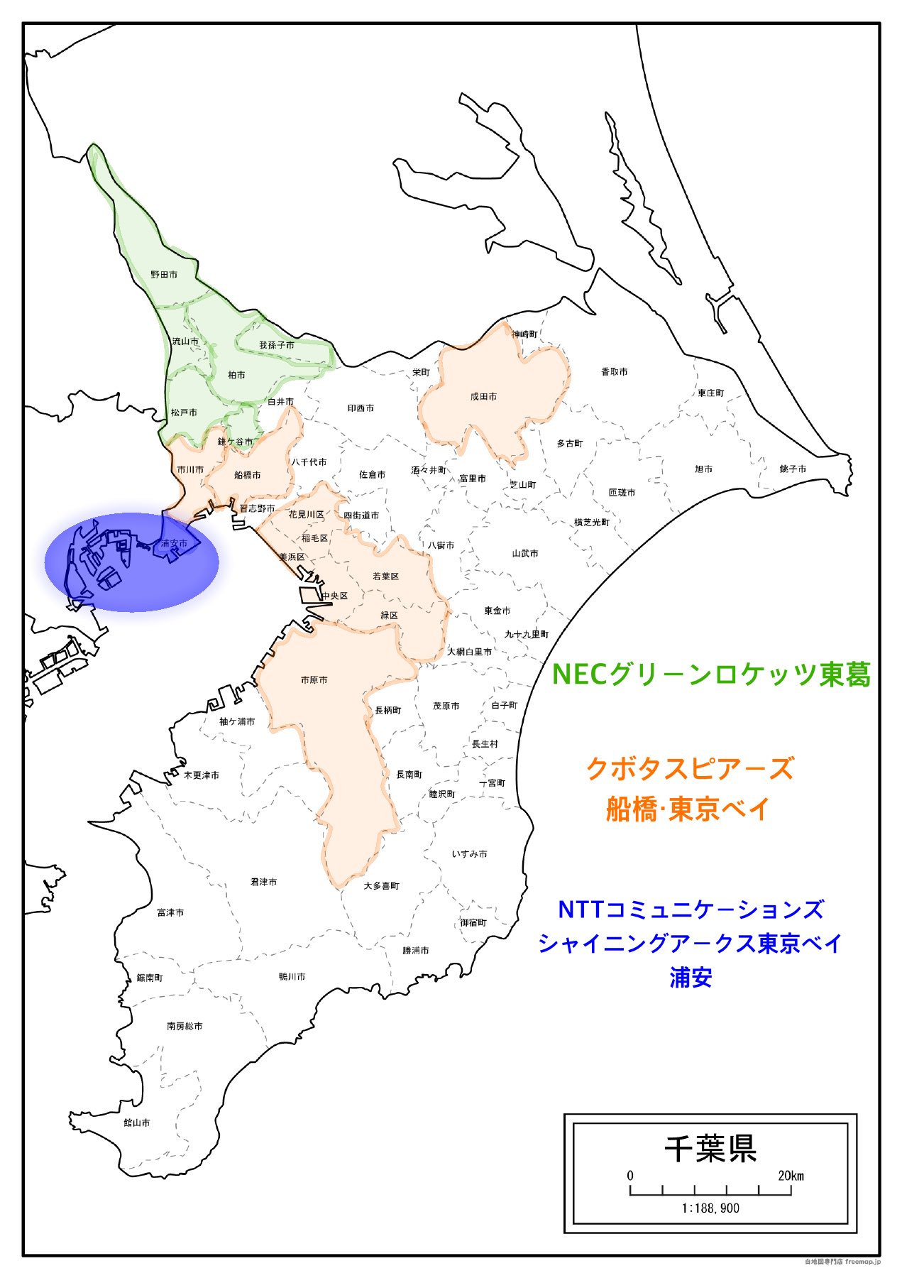 かな 千葉県の地理に疎すぎて小学生ぶりに白地図塗りました T Co Xxawrqbo6m Twitter