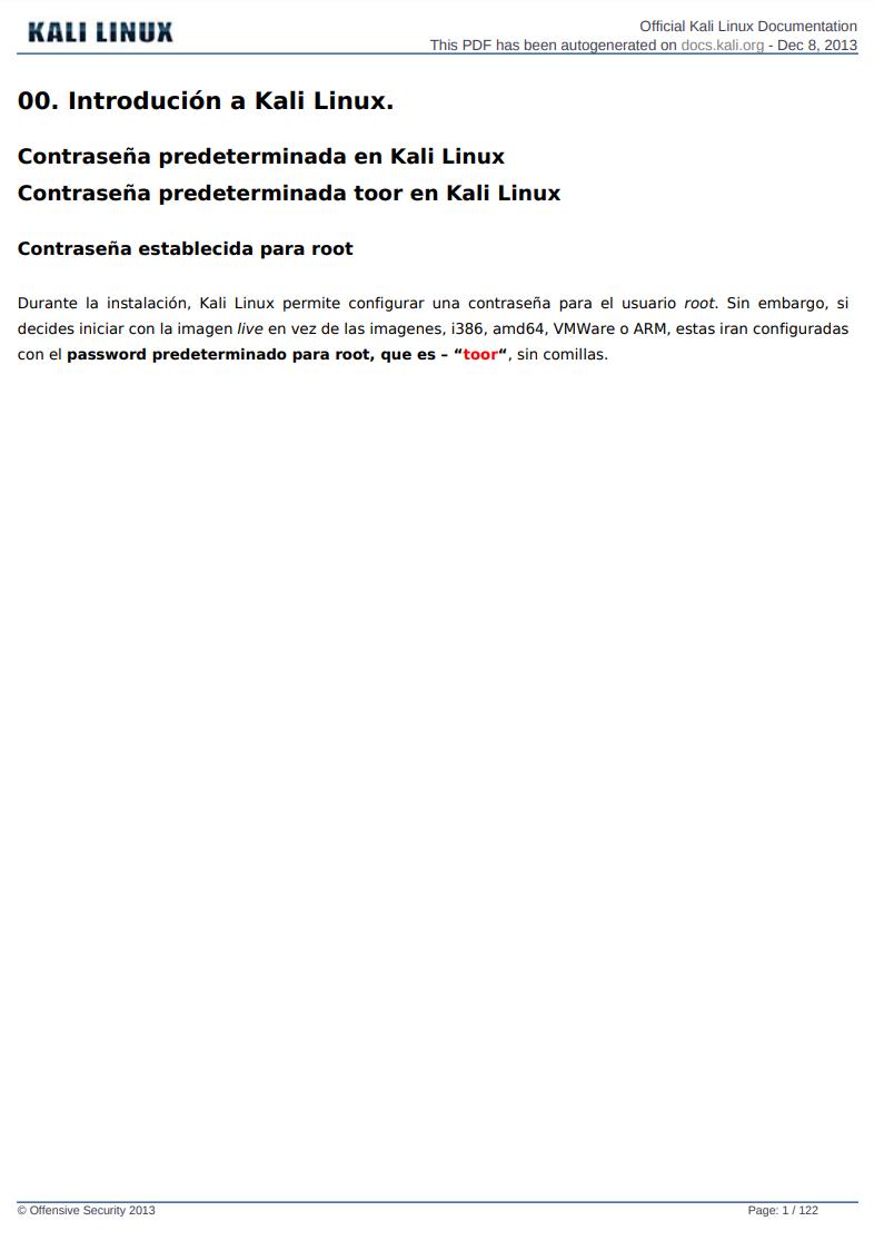 lwp_'s tweet image. #Curso de #Linux - Kali Linux. Official Kali Linux Documentation lwp-l.com/c11393