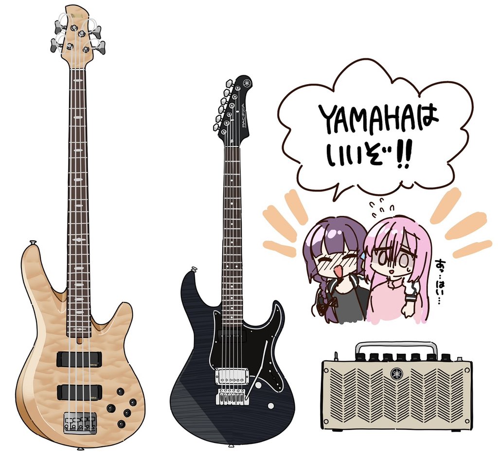 なんとYAMAHA Guitar Japanさまよりぼっち・ざ・ろっく!を確認されている旨をご連絡頂きました、ありがとうございます!恐縮ながら主人公と、呑んだくれが使用させて頂いております( ◜︎◡︎◝︎ )✨
実はPacifcaはカタログに無いちょっとした作中仕様であったり、といったような設定があります🙏 https://t.co/x9T3cWGvMH 