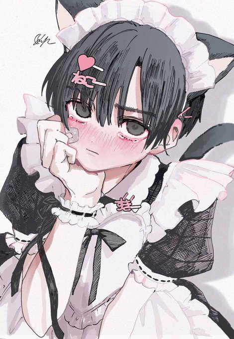 猫耳メイド服のtwitterイラスト検索結果 古い順