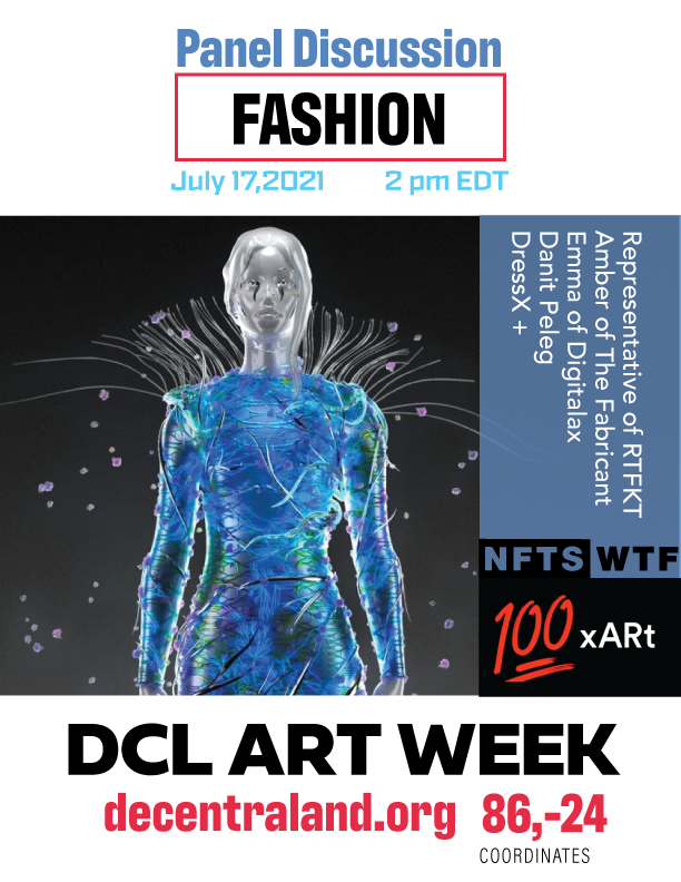 TuianaBasanova's tweet photo. BREAKING NEWS📢@NftsTips
 Come on in on Saturday tours for @decentraland
 Art Week! All day July, 17 our crew will host panels on NFT Architecture, fashion, film/tv, music, social good and VJ's banging out virtual parties till 2am #DCLArtWeek #100xArt https://t.co/P3kEr7fZW6