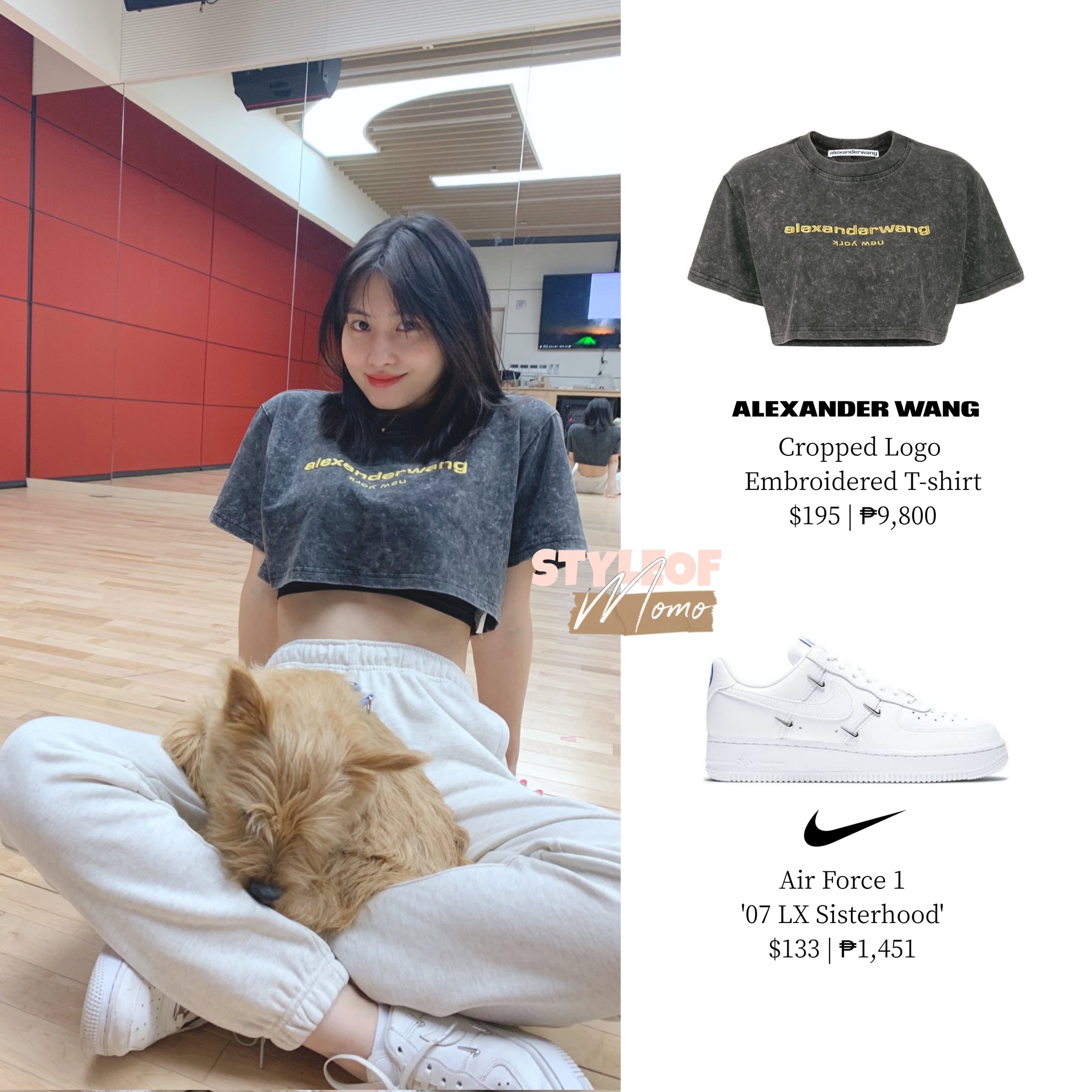 TWICE モモ着用 Alexander Wang Tee
