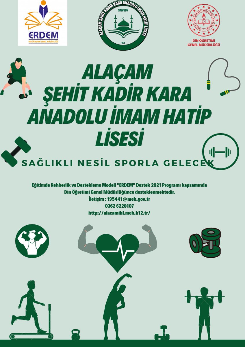 DinÖğretimiGenelMudurlugunun desteklediği ERDEM Projesi kapsamında düzenlenen yarışmada okulumuz SAĞLIKLI NESIL SPORLA GELECEK adlı  proje ile hibe desteği almıştır. Proje ekibi Nurcan Bolat, Hanife Değirmen, Mehtap İskender ve Rıdvan Çalışkan ogretmenlerimizi tebrik ederiz.