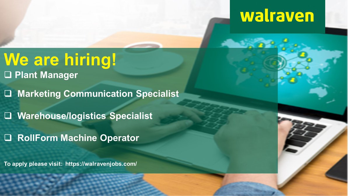 Walraven USA has a few new job opportunities! Please visit walravenjobs.com to find out more about our job openings and how to apply! 🧐✍
#walraven #job #hiring #Virginia #plantmanager #marketingspecialist #warehousespecialist #logisticsspecialist #machineoperator