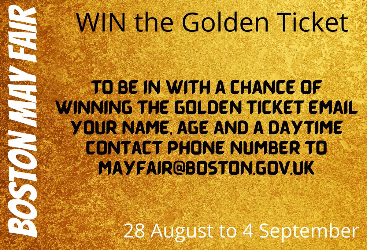 Who will be this year’s golden ticket winner? The Showmen’s Guild of Great Britain has a unique  ticket available, giving person free rides on any ride they fancy, for as many times as they want, for the whole duration of the May Fair. Ride restrictions apply.
Deadline: 10.08.21