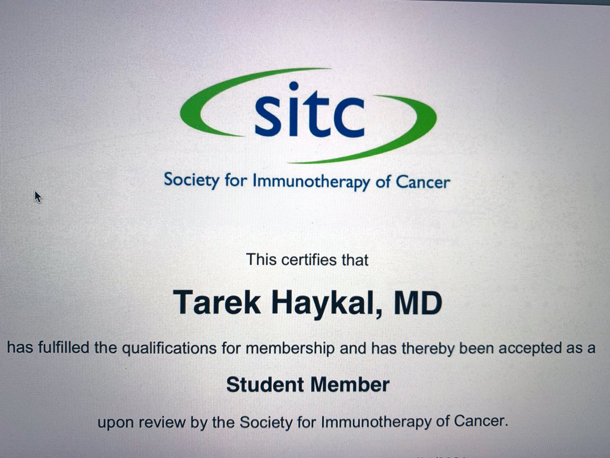 TarekHaykal1's tweet photo. It is official, I am a member of @sitcancer 😎 https://t.co/DM5GFGOmnr