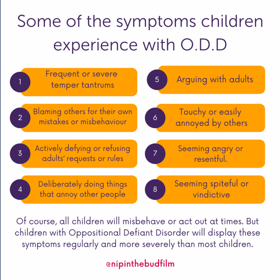 NipintheBudFilm's tweet photo. Often missed and written off as 'naughtiness', Oppositional Defiant Disorder is complex. Follow our linkt.ree for more. #childpsychology @ONTSpecialNeeds #odd #additionalsupport #additionalneeds #evidencebased #childrensmentalhealth #teachers #learning #parenting https://t.co/UCpYxae6Hz