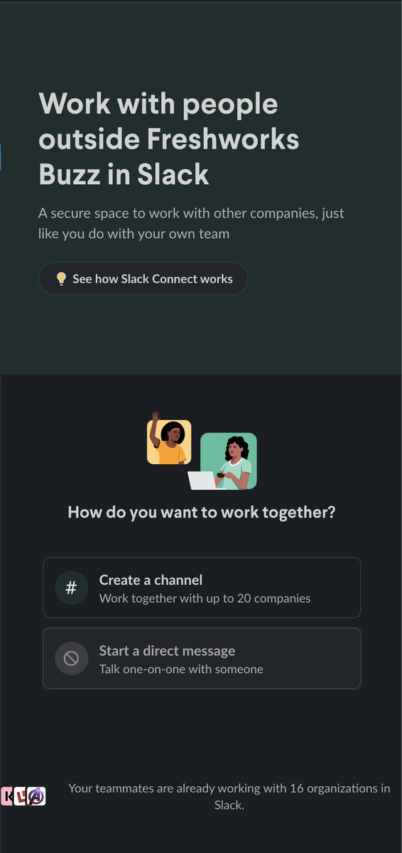 hellobeekay's tweet image. Slack&apos;s new feature #Slackconnect 

Curious about this message &quot;Your teammates are already working with 16 organizations in Slack.&quot;