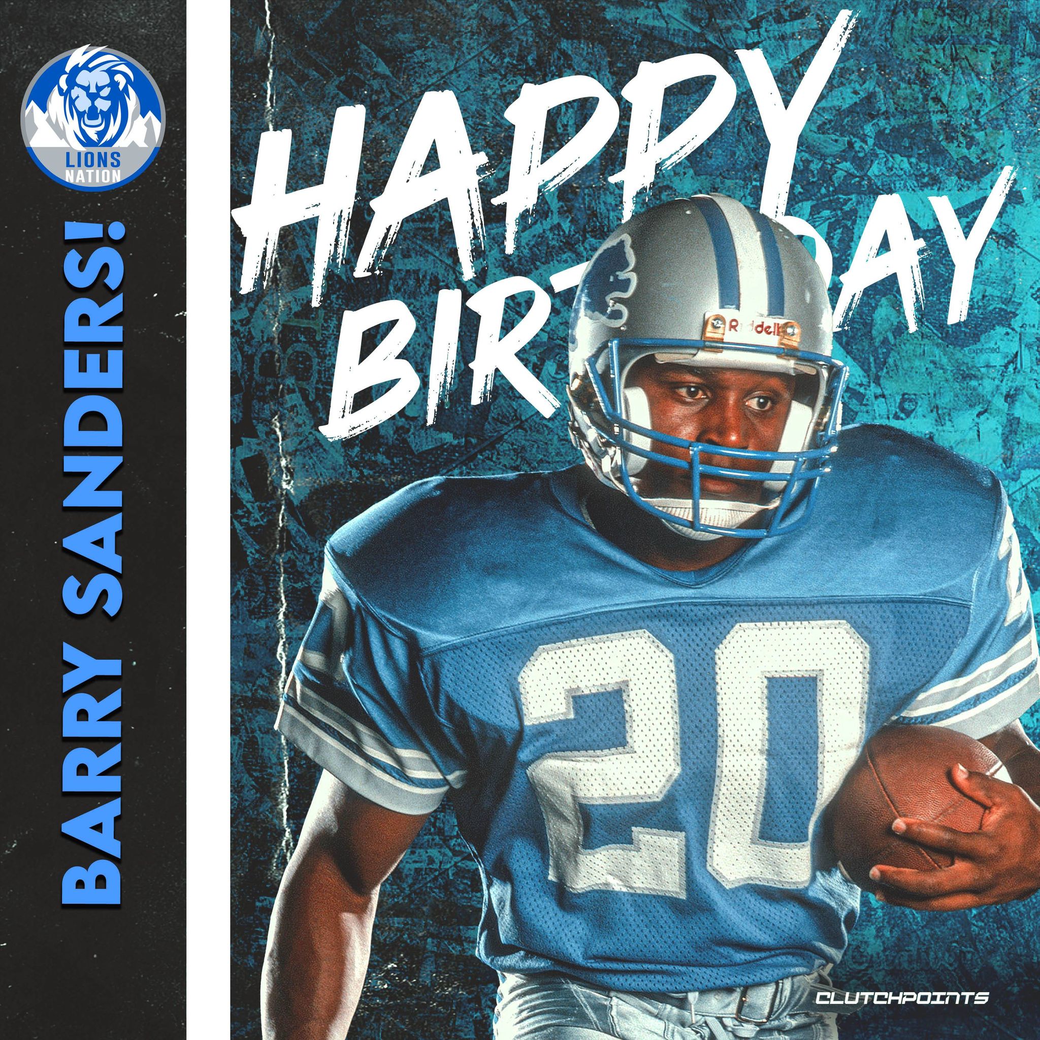 Lions Nation, let\s greet the GOAT Barry Sanders a happy 53rd birthday!  