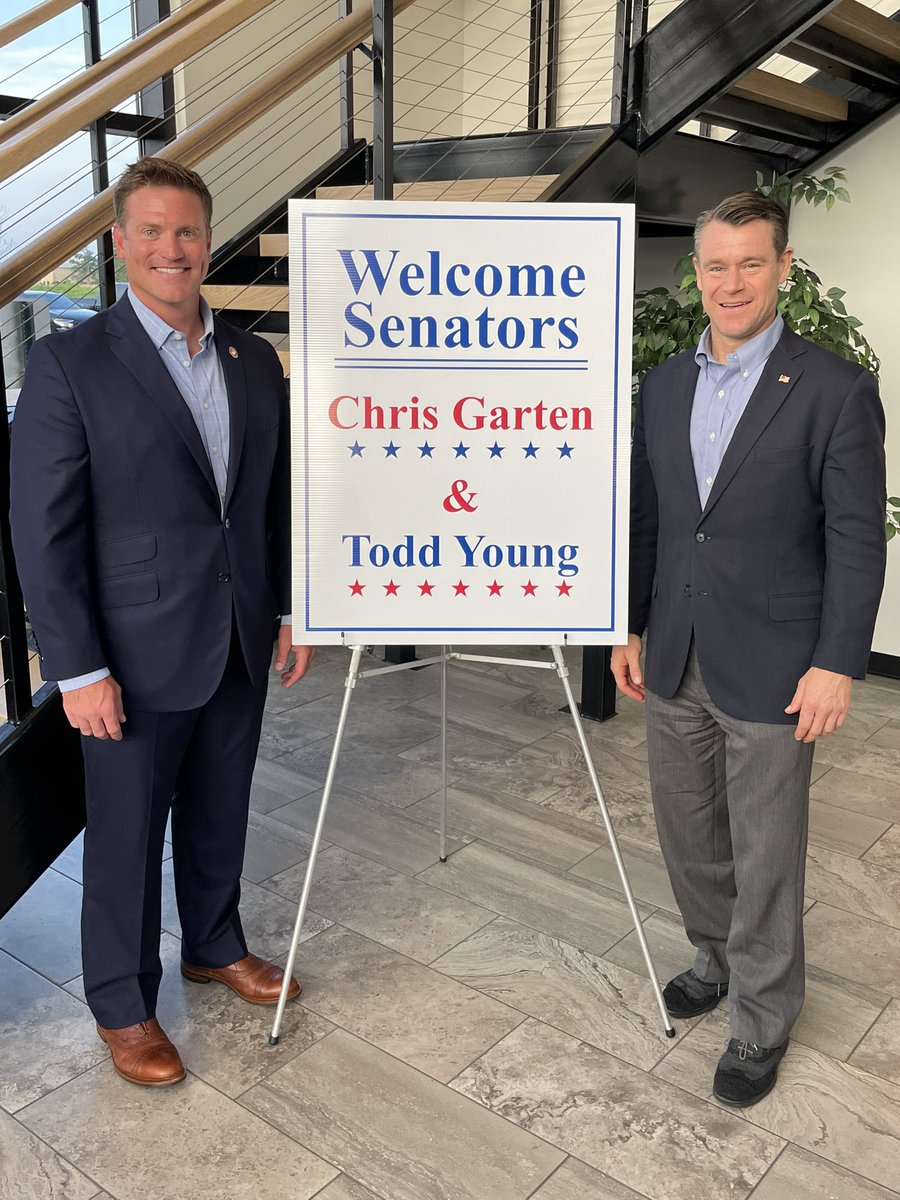 ToddYoungIN's tweet image. Honored to kick off the re-election campaign of my friend and fellow Marine, @gartenforsenate.