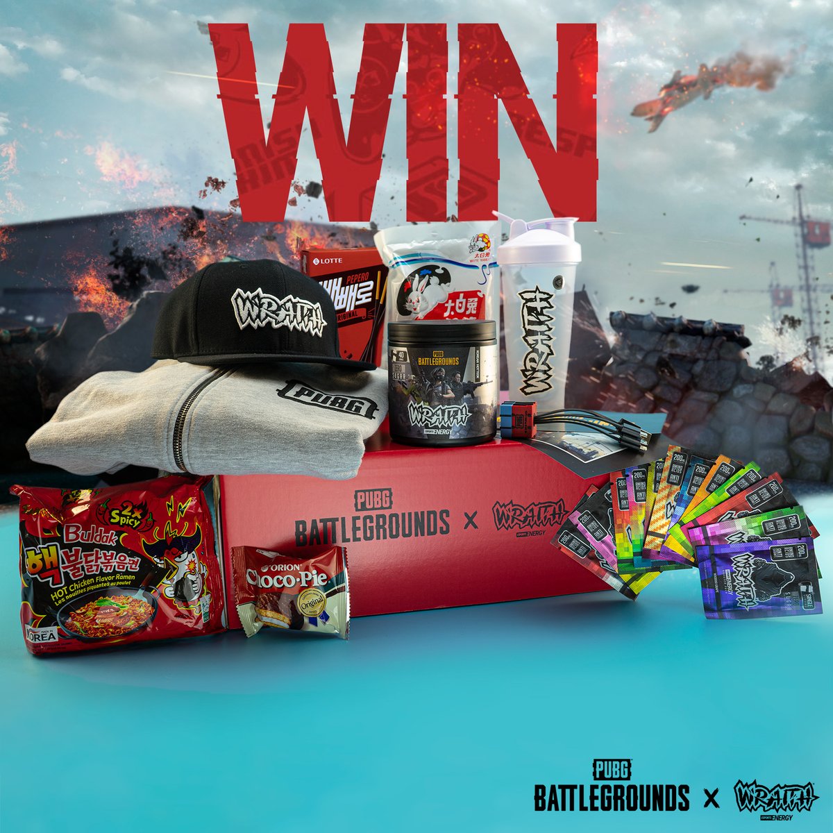 WraithEnergy's tweet image. 🍗Winner Winner Chicken!🍗

🚨We have teamed up with @PUBG_EU to celebrate the release of their new map, TAEGO. Inspired by 80s Korea We bring you the ULTIMATE care package, including a tub of Korean Hotteok Wraith®🚨

🔁RETWEET and comment to win🔁

*UK ONLY*

#TAEGO