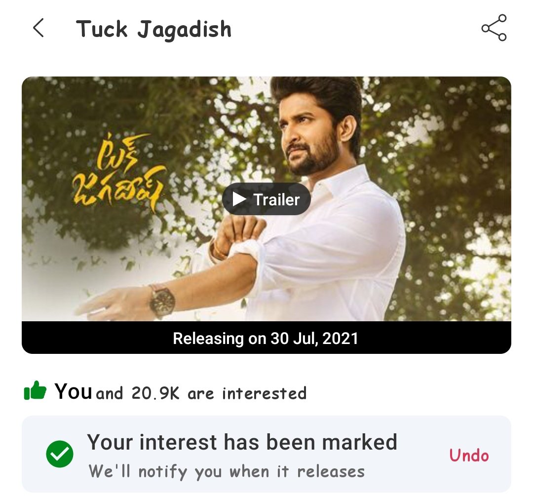 After a strong 2ndwave @NameisNani is coming to theatres with #TuckJagadish movie on July30🤙

Theatres are back🙏
#July30
#FDFS