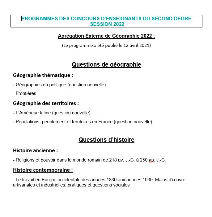 programme agrégation interne lettres 2022