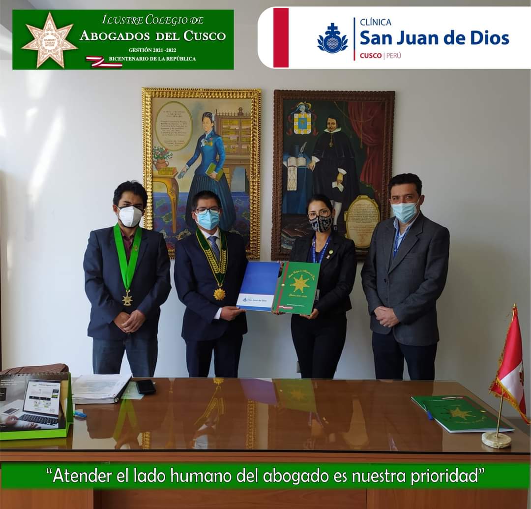 MAYKPILARES's tweet photo. Gratificante darle a nuestros agremiados el #ConvenioDeSalud con la #ClinicaSanJuanDeDios
#IlustreColegioDeAbogadosDelCusco https://t.co/FjChzySeXF