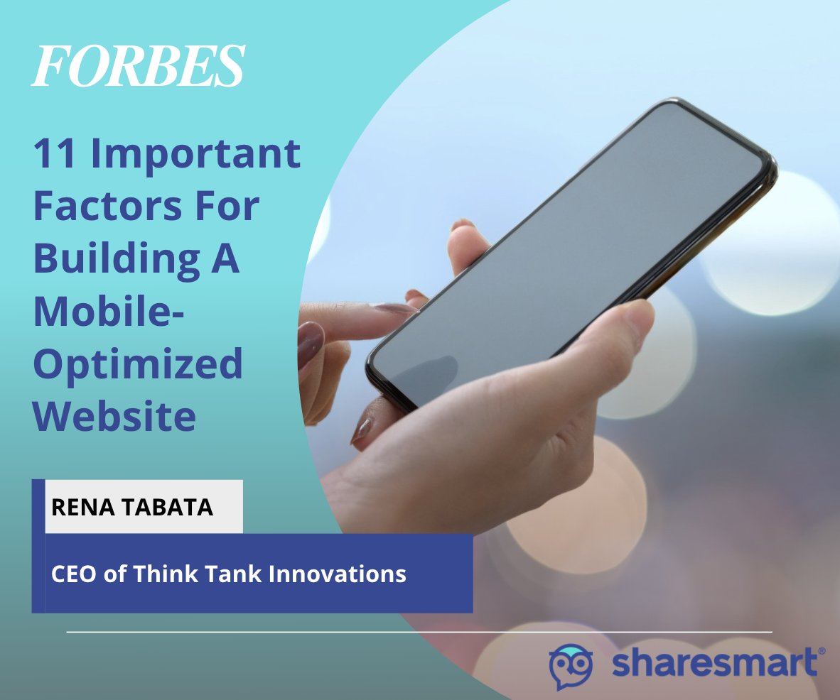 ShareSmartApp's tweet image. Find out which factors our CEO, Rena Tabata, thinks are important for building a mobile-optimized website! Click the link below to read more in the new Forbes article.

forbes.com/sites/forbeste…

#ShareSmart #HealthCommunication #SupportHealthcareWorkers #HealthTech #CompliantTech
