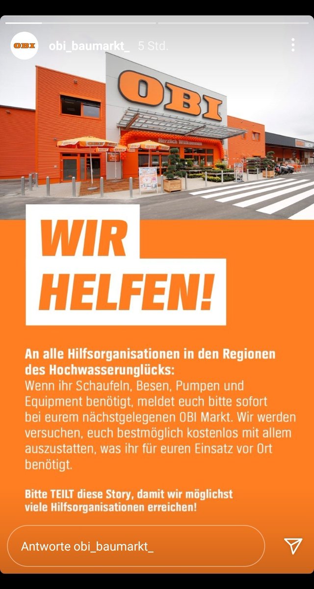 infoluencer's tweet photo. Keine Werbung für OBI, aber starke Aktion: https://t.co/xozkb3xCns