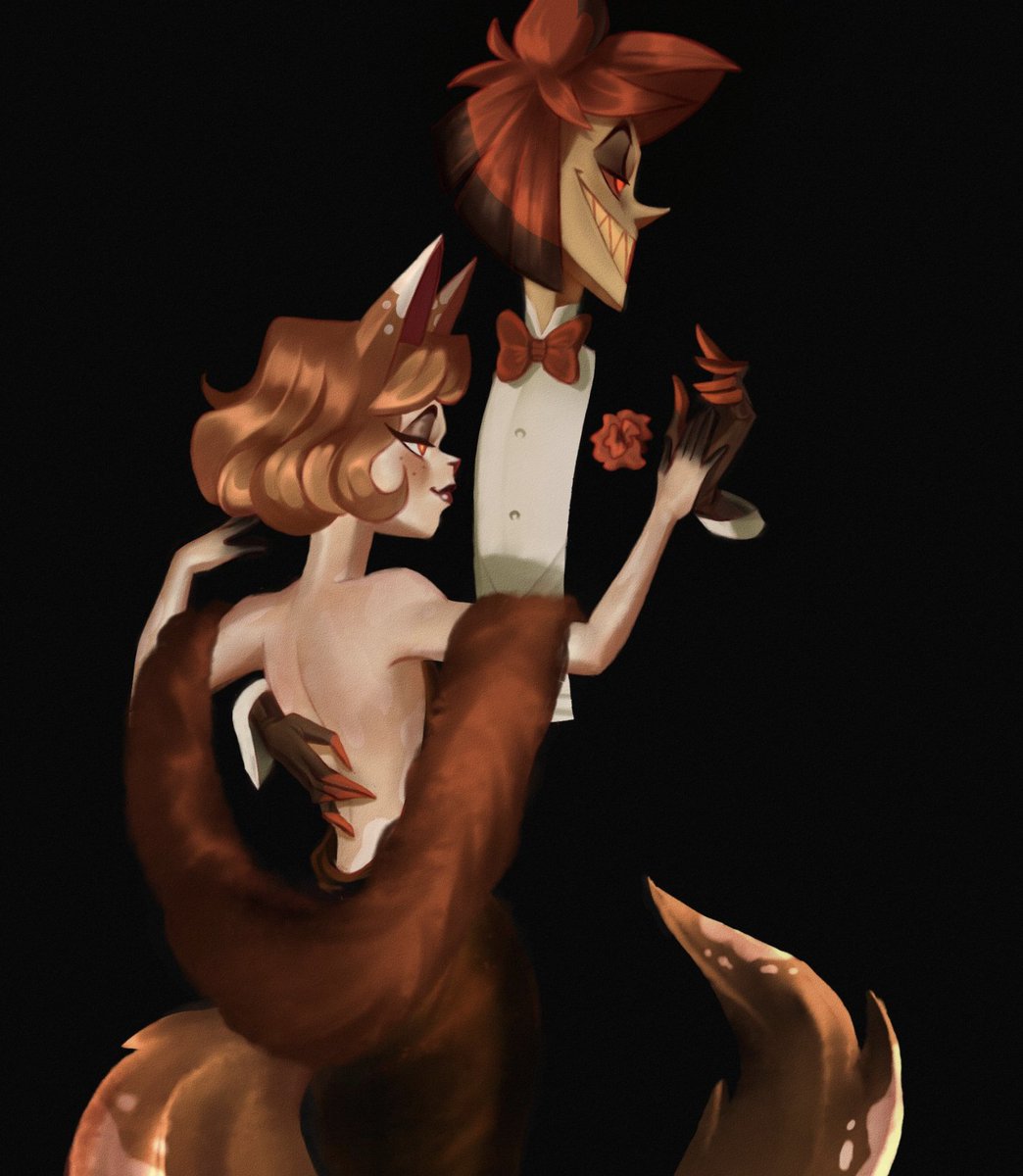 _asongstress's tweet photo. @Pandafox17 SAME! OC/Canon is great. I ship my OC Lotte with Alastor! 💗🦌🔥 https://t.co/cru07fMrKz