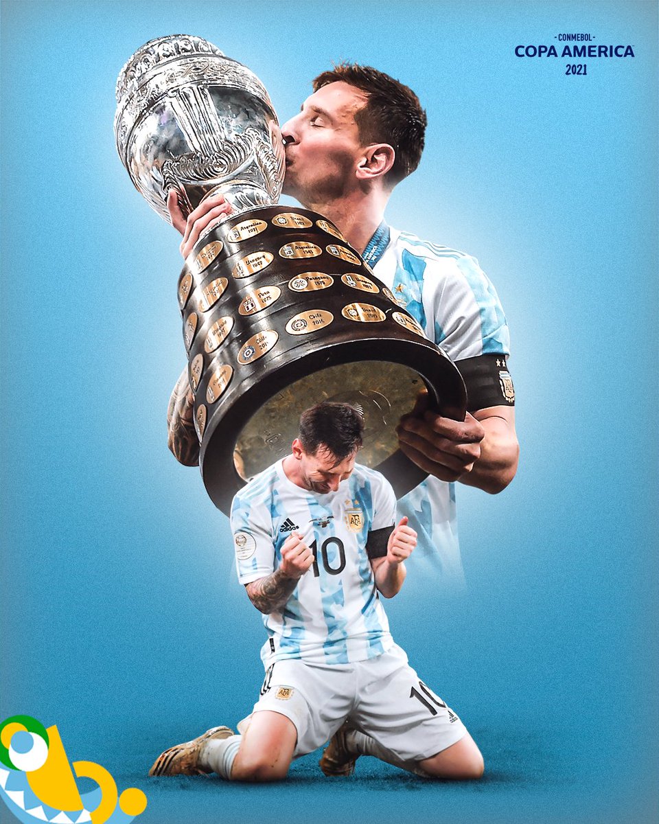 SC_ESPN's tweet photo. CORONADO DE GLORIA. El póster oficial de la Copa América, con Lionel Messi como protagonista, figura y campeón. 

📷 @CopaAmerica https://t.co/va6QPNW3nS
