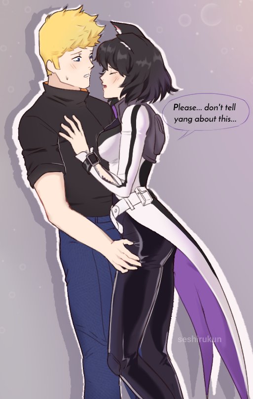 I was in a Blake x Jaune mood #knightshade #rwby.