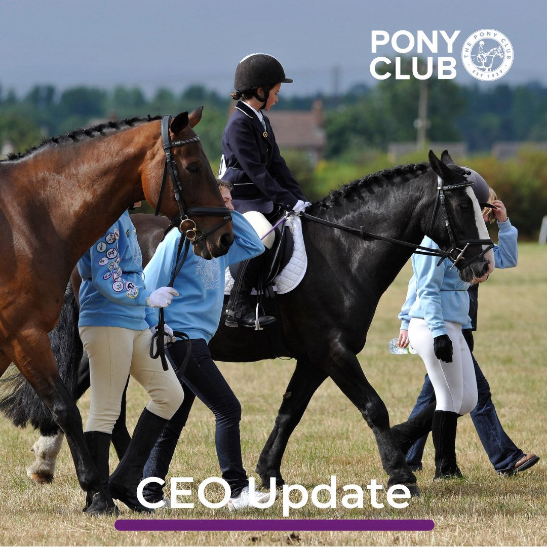 📣CEO Update - bit.ly/3ey8l9s

We share a lot of news today, so go and grab a 🍵 and a 🍪!

•COVID 
•Achievement Badges
•The Road to Championships 
•World Horse Welfare Webinar
•Grassroots Regional Championships 
•Pony Club Insurance
•Safeguarding Policy