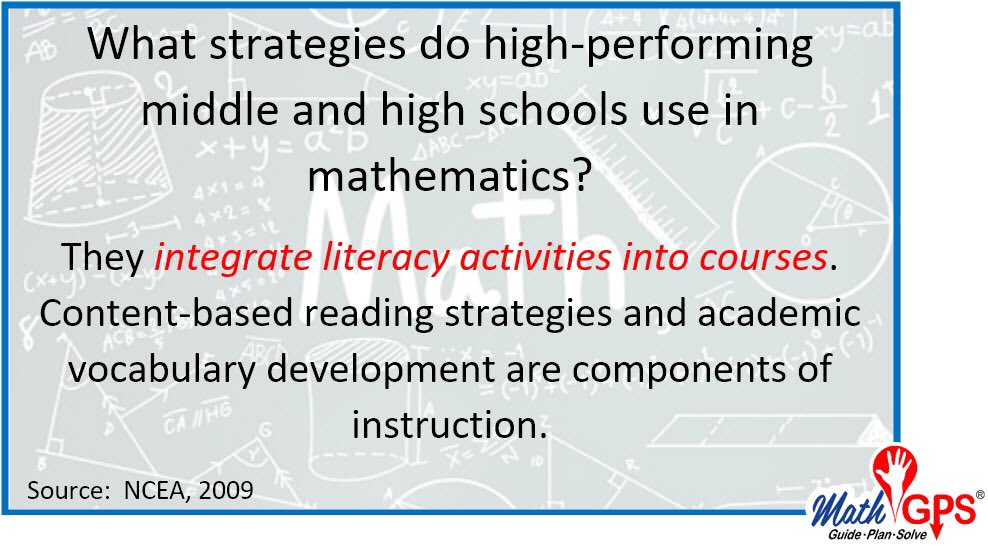 MathGPS's tweet image. #MathGPS #EffectiveInstruction #HighPerformingSchools #Literacy #Reading #Vocabulary #Math