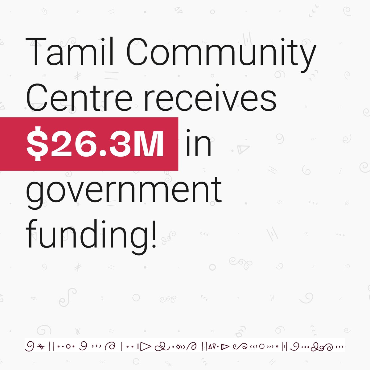 _TamilCentre's tweet image. We are excited to announce that the Tamil Community Centre has been accepted for the Investing in Canada Infrastructure Program funding by the provincial and federal governments! $26.3M of the cost of constructing the project will be funded. For more info tamilcentre.ca