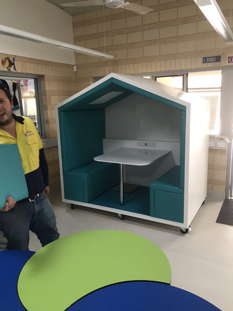 ChambersGeoff's tweet photo. Our Sensory Pods have arrived ready for the start of next term. Supporting students with Autism as part of the Geraldton Lighthouse model. #teamwandina @WandinaPS @LisaCriddle2 https://t.co/r8tbxtbyAI
