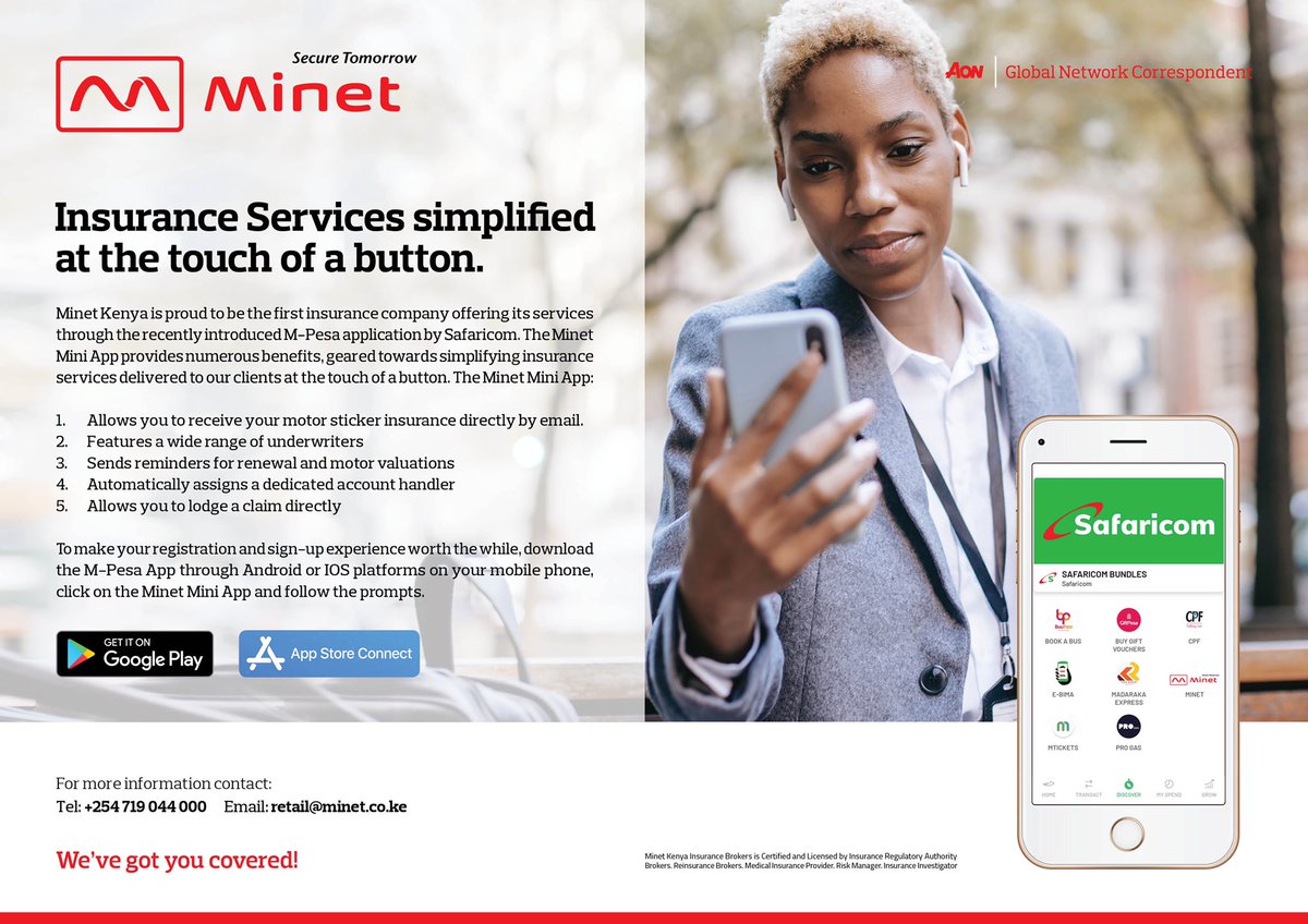 @Minet_Kenya Kenya has simplified insurance. You can access Insurance services at the touch of a button. 

#IIKEAQUIZ21 
#InsuranceSimplified
 #MobileInsurance