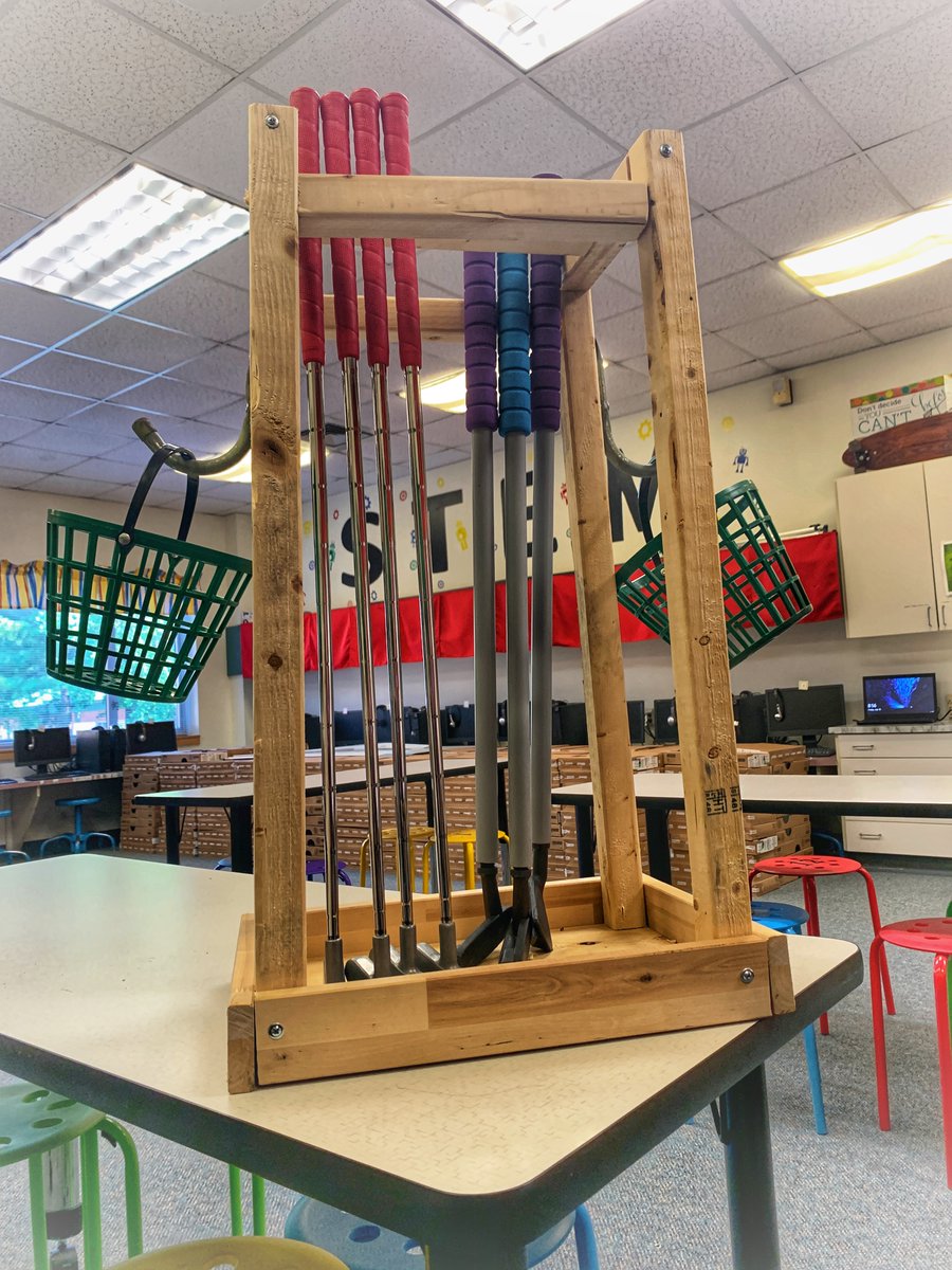WestLakeElem's tweet photo. The Wallaby 'PuttPuttologists' practiced rapid prototyping in STEM this week. They quickly moved from the design phase to a working model of a mini golf supply storage station. This model will be beta tested beginning today. @WCPSSElemScie #puttputtology #wlestem @STEM_WCPSS https://t.co/Zwqjxs5Cy4