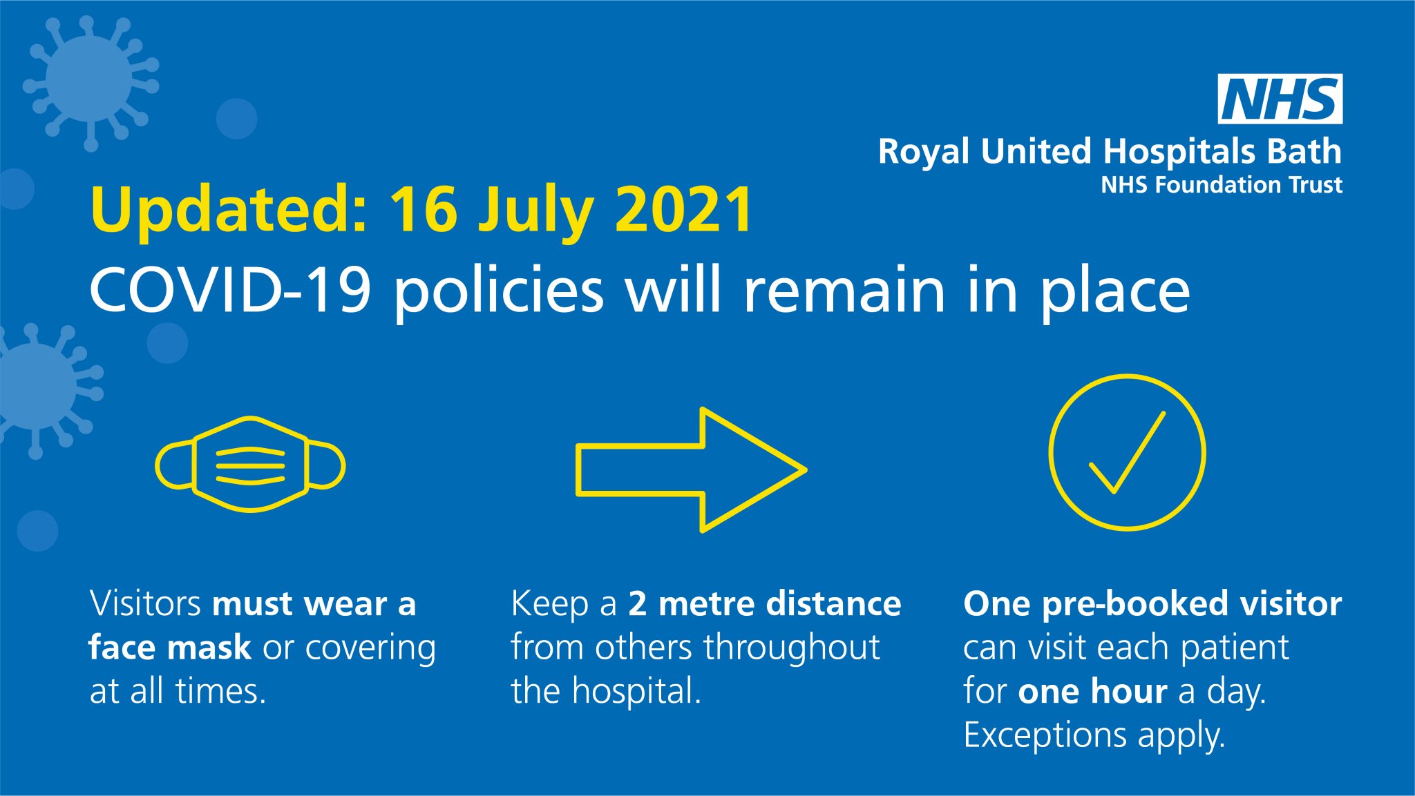 RUH Bath 🏥 on Twitter "All current COVID19 restrictions at the RUH