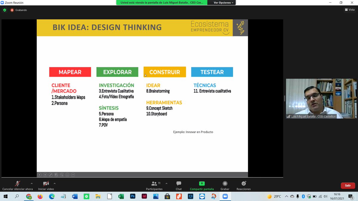 CEEICastellon's tweet photo. . @luibasa explica ahora las herramientas de #DesignThinking de #BIKIdea, mostrando el potencial de cada una de ellas y la necesidad de adaptar su aplicación a cada caso.

#emprendimiento #pymes #interior #Castellón @GVAivace @emprenemjunts https://t.co/KPL1zLKIXL