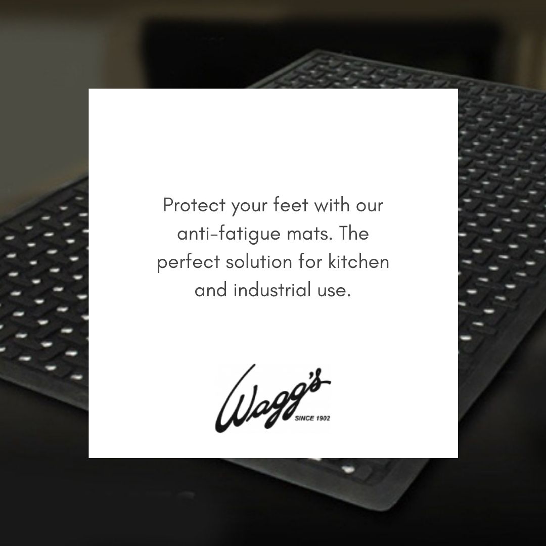 WaggsLTD's tweet photo. We've all experienced it... foot, leg and back pain resulting from long days of standing. Regular mats not cutting it?
Consider our anti-fatigue mats to keep your employees feeling good and free from injuries. #WeveGotYouCovered #AntiFatigueMats #KitchenMats #RestaurantMats https://t.co/wCSrRIOlMa