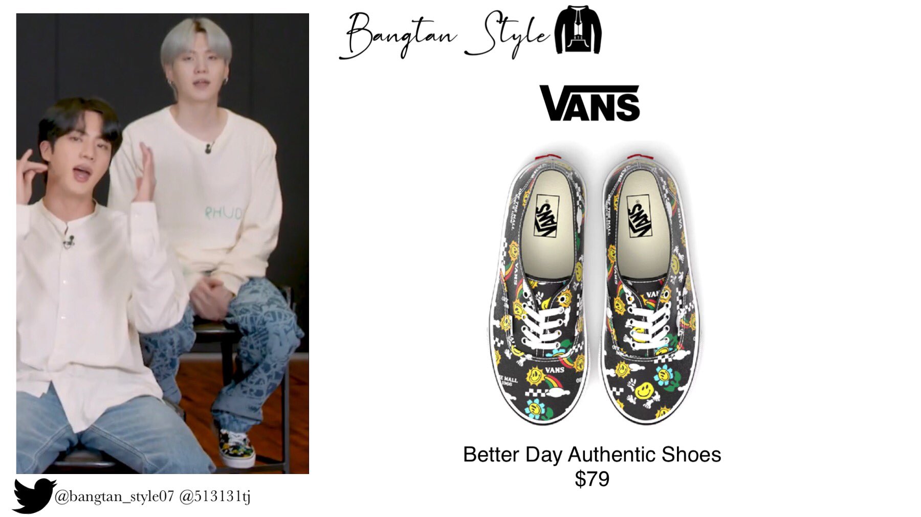 Bangtan Style slow on X BTS on The Tonight Show Yoongi wears VANS Better Day Authentic Shoes 79 SUGA BTS BTS twt https t GXeAwFEt0v X