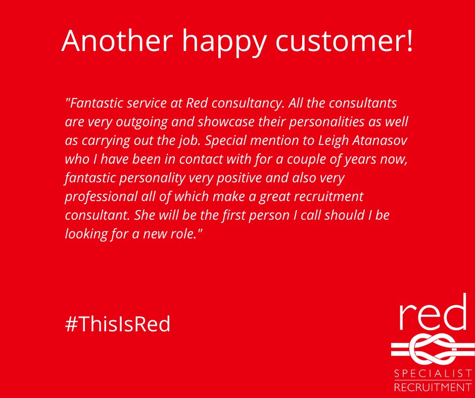 RedConsultUK's tweet image. I think it's about time we bring back our 'Feedback Fridays'!
One of the favourite parts of our job is hearing the feedback from our candidates.  Below is an example of some of the feedback we received earlier in the week.  ❤😊
#ThisIsRed #FeedbackFriday #Feedback #HappyCustomer