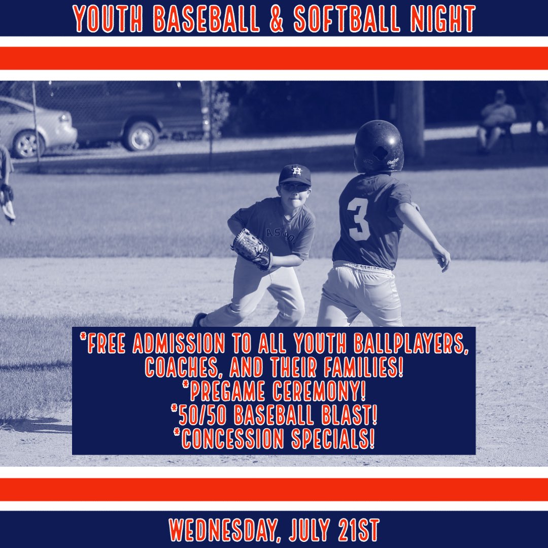 DCSaints's tweet photo. Wednesday night (7/21) is our last regular season home game! We would like to invite all D-C youth baseball and softball players, coaches, and their families out for “Youth Baseball and Softball Night”. More info here: https://t.co/OJ8Ah0gBbd https://t.co/bSX9dJQlXC
