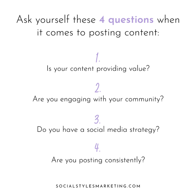 SocialStylesSMM's tweet photo. Scroll through to read our Instagram algorithm hacks and the 4️⃣  important questions to ask yourself when it comes to posting content.

Book a FREE social media strategy call with our team to level up your brand's social presence >>>  https://t.co/wJV20b6Max https://t.co/LBI6IGVQ4V