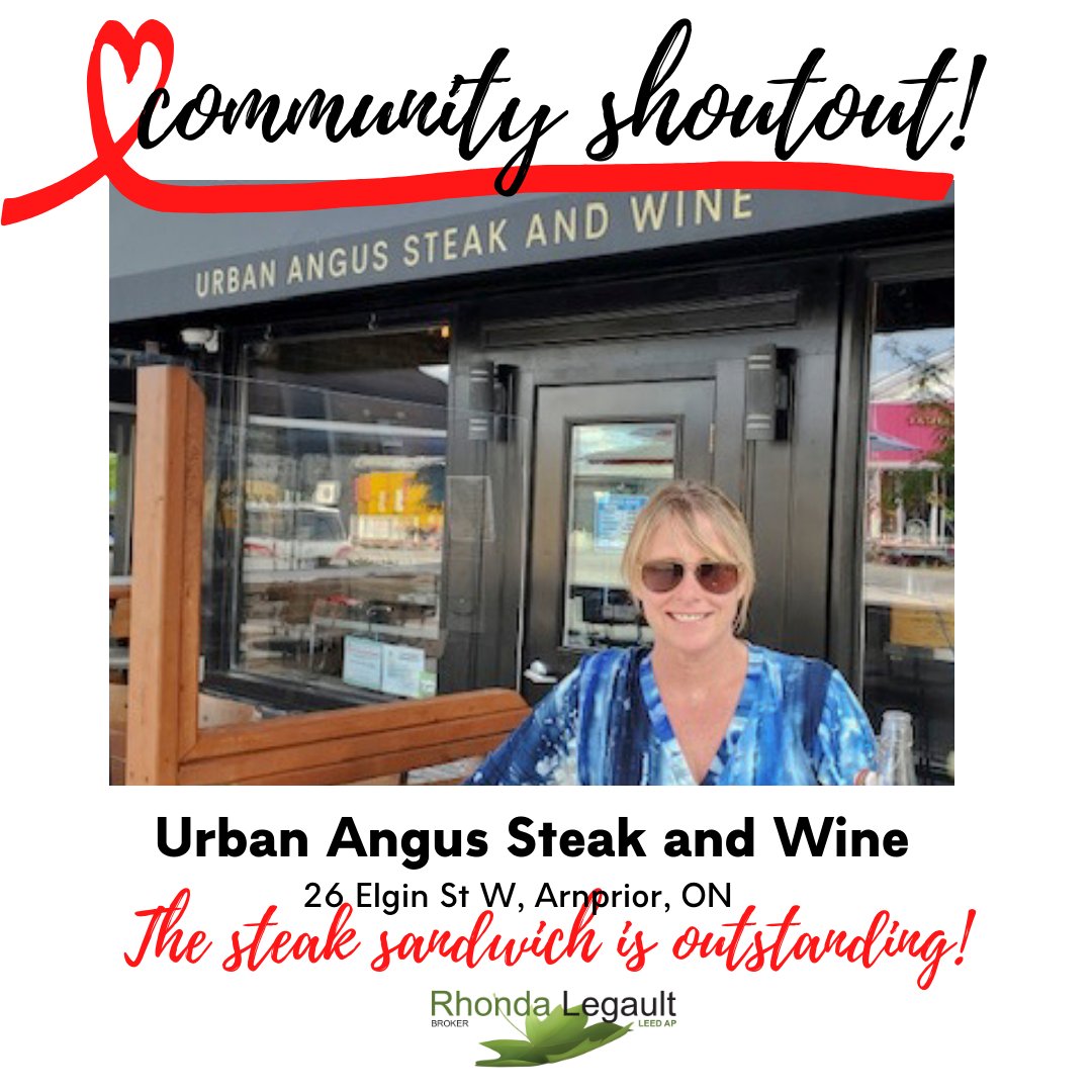 RhondaLegault's tweet photo. We've been loving cottage country in Arnprior these past few weeks and trying out the local eateries. We had an absolutely delicious steak sandwich and caesar potato salad on the patio at Urban Angus Steak &amp; Wine. 

#arnprior #angussteak #delicious #shopottawa #ShopArnprior https://t.co/cnZx3b3Lw3