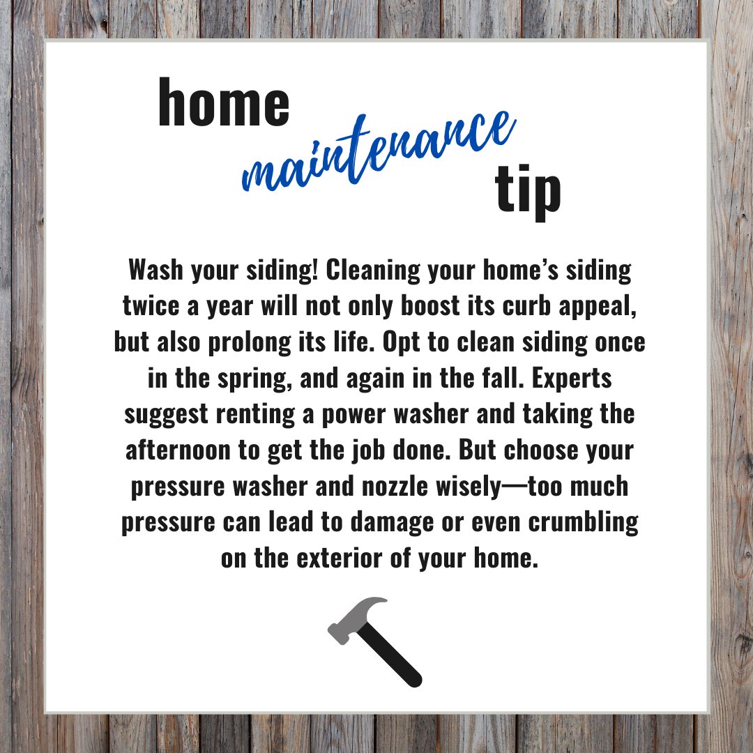 JessicaSuchter's tweet photo. 💡⁠
⁠
#tipstagram #homemaintenance #pressurewash #siding #planahead #homecare #houseprojects #tn_realestateagent #nashvillerealtor #movingtonashville #nashvilletn #movetotn #nashvillerealestate #real_tips #hustlehard https://t.co/Q5KeAqBw9a