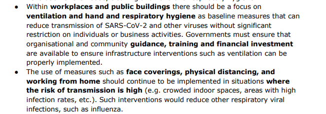 It's excellent. It says masks, distancing and work from home should continue while transmission is high.

It says we need to invest in ventilation, testing, isolation &amp; better comms on symptoms. 

It estimates tens of thousands of new long covid cases. 

What is govt plan?