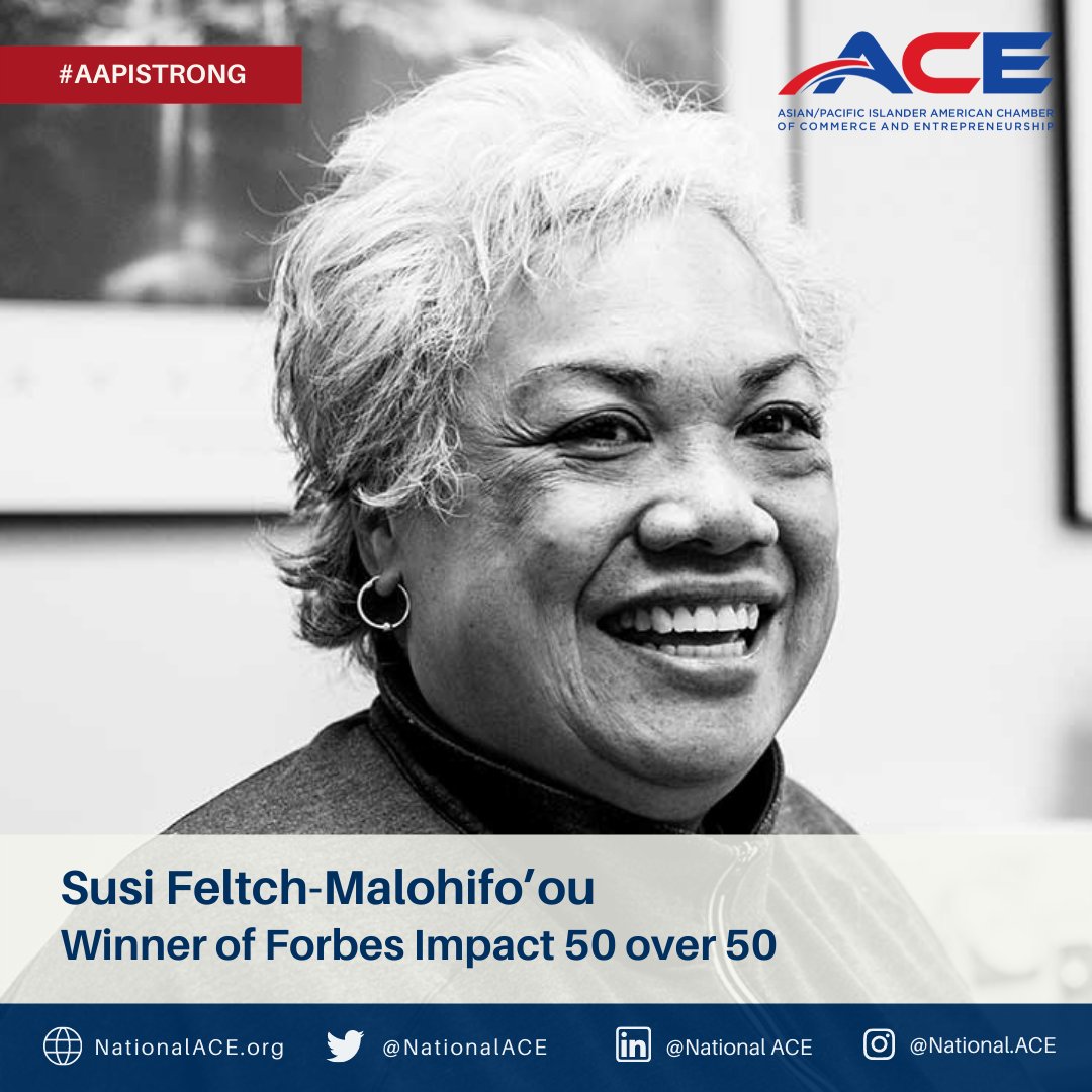 NationalACE's tweet photo. Congratulations to Susi Feltch-Malohifo'ou, CEO of Pacific Island Knowledge 2 Action Resources #PIK2AR for making the Forbes Impact 50 over 50 list! Your impact within the #pacificislander community is finally being recognized. Thank you for all that you do. #AAPISTRONG https://t.co/gGekW4PEsI