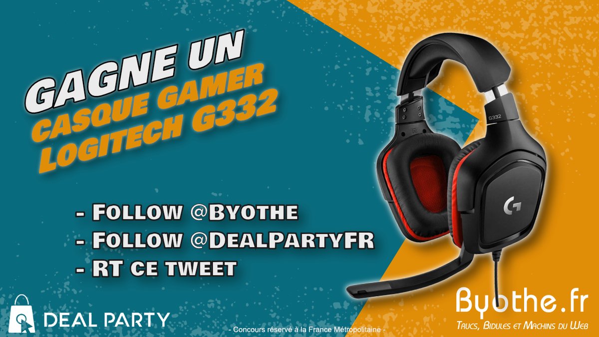 #CONCOURS en partenariat avec #DealPartyFR
🔥🔥🔥

🎁Un casque gamer #Logitech G332 à gagner !

Pour participer :
✅#Follow <a href="/Byothe/">Byothe.fr</a> et
✅#Follow <a href="/DealPartyFr/">DealPartyFR</a> 
🔄#RT ce message

🗓️Fin du #concours le 23 juillet à 16h

Bonne chance à tous !🍀