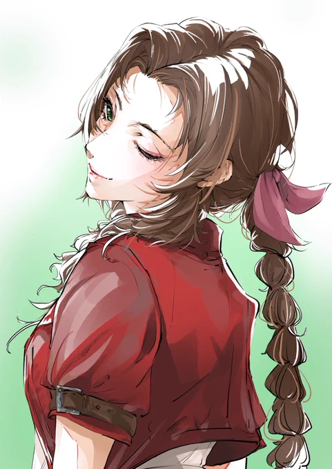 #FF7R  #FF7  #Aerith  #エアリス #AerithGainsborough
前にアップしたラフを仕上げた! 