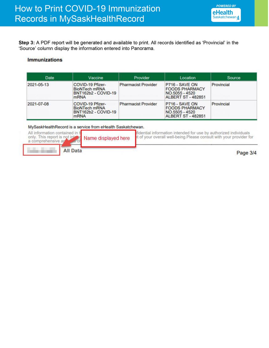 awong37's tweet photo. *PSA* for #SK residents, please RT.

In the absence of anything more "official", you CAN print your 💉 records from MySaskHealthRecord. Instructions attached.

Sign up for MySaskHealthRecord at link 👇!

Love, Alex.

#COVID19SK

https://t.co/khq3v1LeLK https://t.co/VnFFqsGFXH