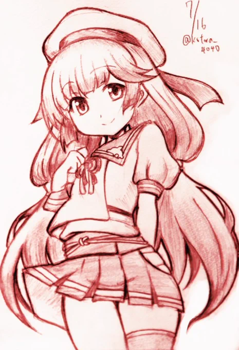ミクラチャン、お誕生日オメデトウ…
#艦これ版深夜の真剣お絵描き60分一本勝負
#艦これ版真剣お絵描き60分一本勝負_20210716 