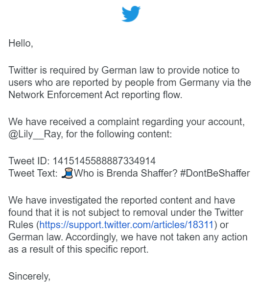 Lily__Ray's tweet photo. LOL... Someone must have not liked to learn the truth about Brenda Shaffer!
#DontBeShaffer
https://t.co/bHADIaJXgK https://t.co/rtA4A5aQxc