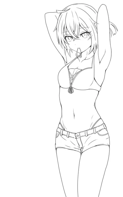 最近お絵かきで意識してることは線画の時点でちゃんと自分がわくわくするかどうかとちゃんとえっちな感じになるかどうかです みて 