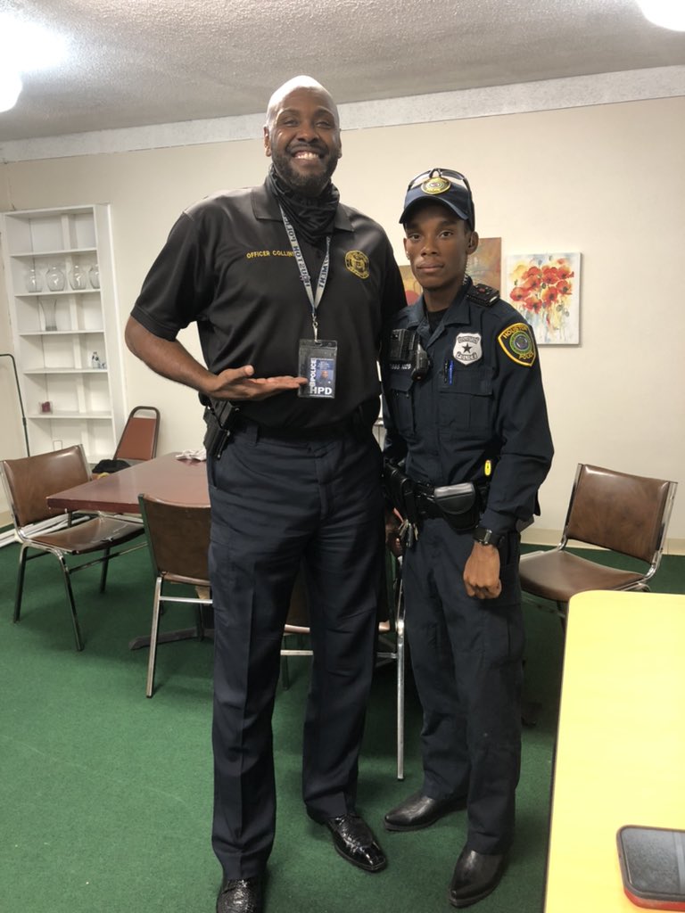 RaulCollins16's tweet photo. Shoutout to @TheVHobbs I remember him coming through the process and is an example of #RelationalPolicing we are doing a fashion show for TAPS and Explorers! Samantha and George too @houstonpolice #CommunityServicesUnit #OCA https://t.co/7F5sKX2T1C