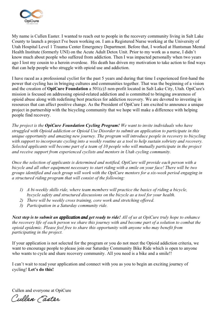 Please share this link for anyone you think might be interested in participating in our cycling program 👍 @RedHourBen 

Link to the online application:

form.jotform.com/211826681938163