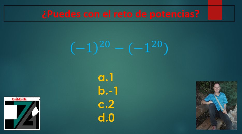 jmgdar4's tweet photo. RETO DE POTENCIAS (ESO-BACHILLERATO-UNIVERSIDAD) #joseMprofe https://t.co/N5xem85xOW a través de @YouTube
#potencias #aritmética https://t.co/dKXDj9ND6o