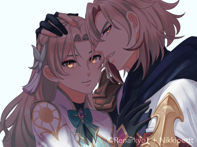 Finished my part of the collab with @Renarkyo_  ovo)/
Our xiaobebies, Sona and Kaifeng~ She did the base drawing and the lineart and I did the coloring. Thank you for doing this with me! ✨

#xiaobedo #albexiao #xbdlovechild #nikkipet_oc 